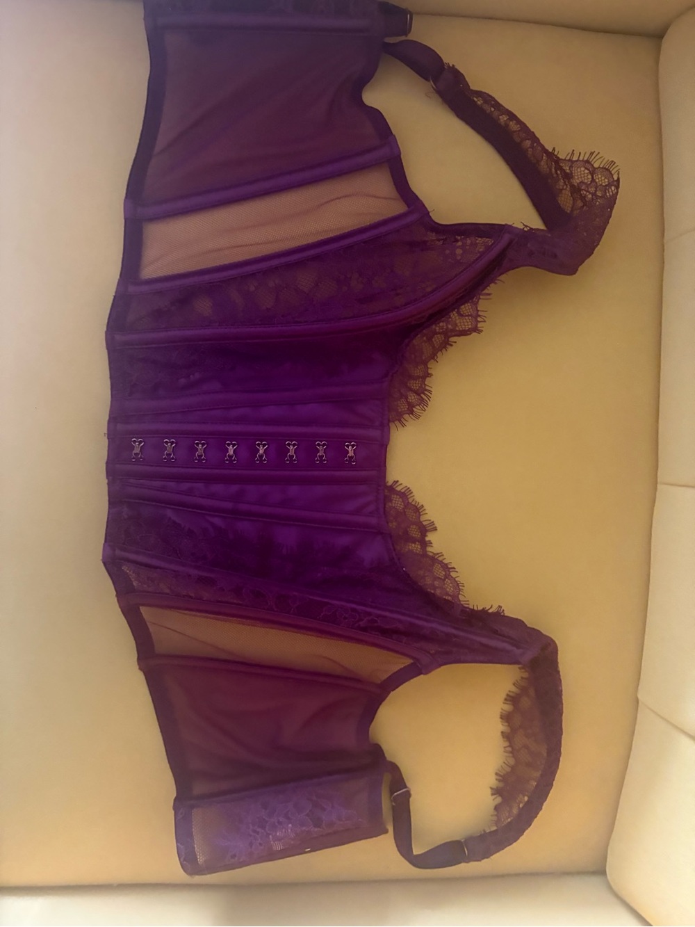 VS Purple Lace & Mesh Bustier Corset Top